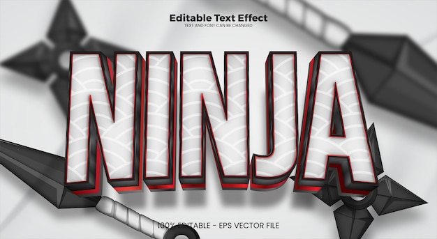 Vector ninja editable text effect in modern trend style