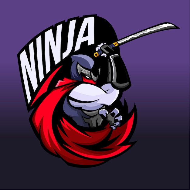 Illustrazione della mascotte del logo ninja esport