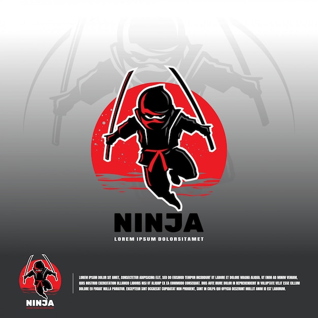 Modello di logo di ninja esport