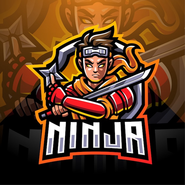 Ninja esport mascot logo design