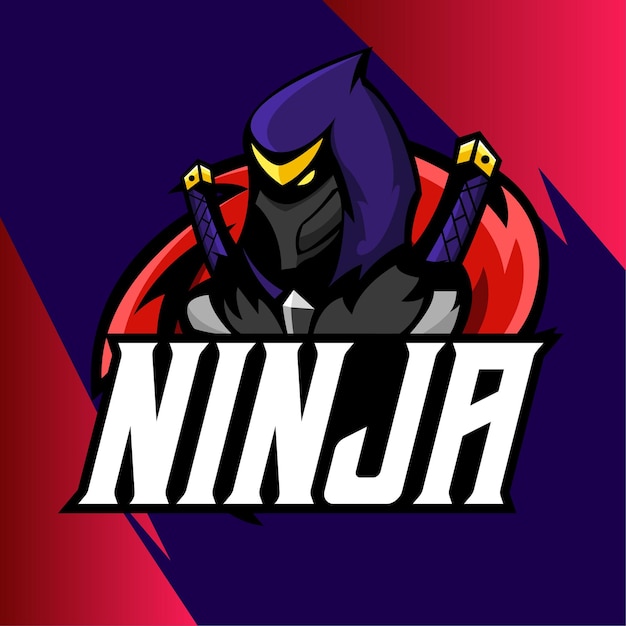 Ninja esport mascotte logo vettore