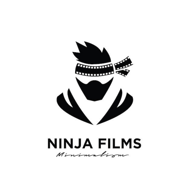 Ninja Film Studio Film Filmproductie logo ontwerp vector pictogram illustratie