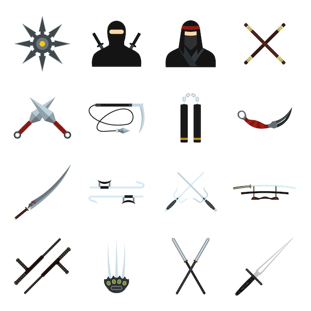 Ninja flat elements set for web and mobile devices