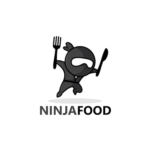 Ninja Food Logo Template Design Vector, embleem, ontwerpconcept, creatief symbool, pictogram