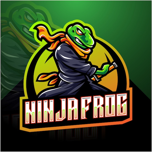 Ninja frog esport mascot logo