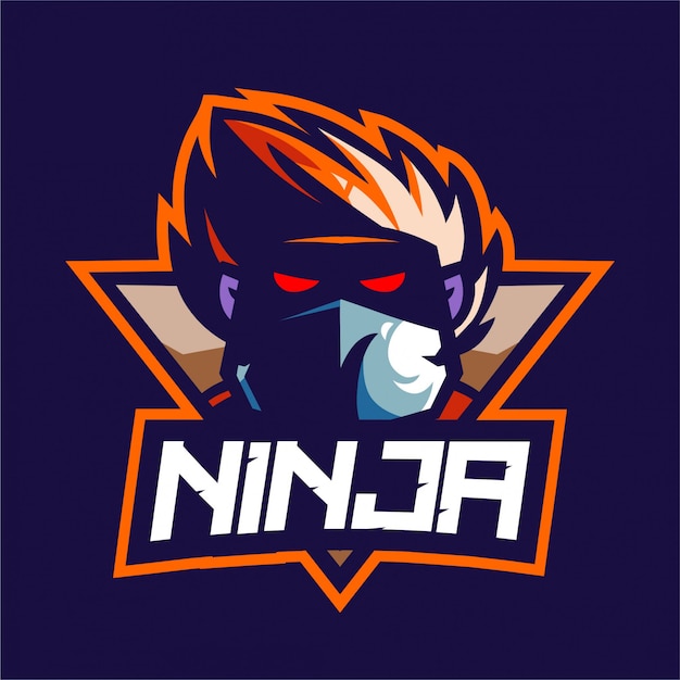 Logo della mascotte del giocatore ninja