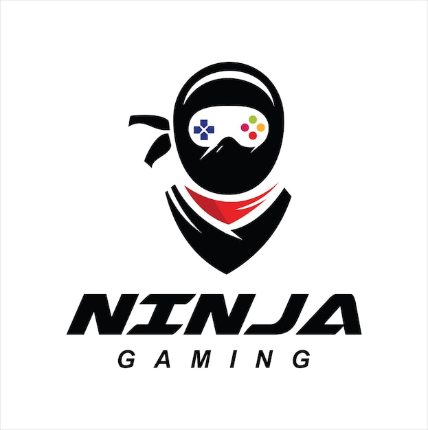 Ninja gaming logo design vector illustration