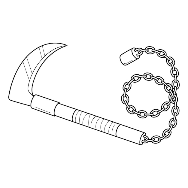 Ninja Grappling Hook Isolated Coloring Page