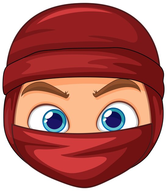 Ninja head cartoon isolated