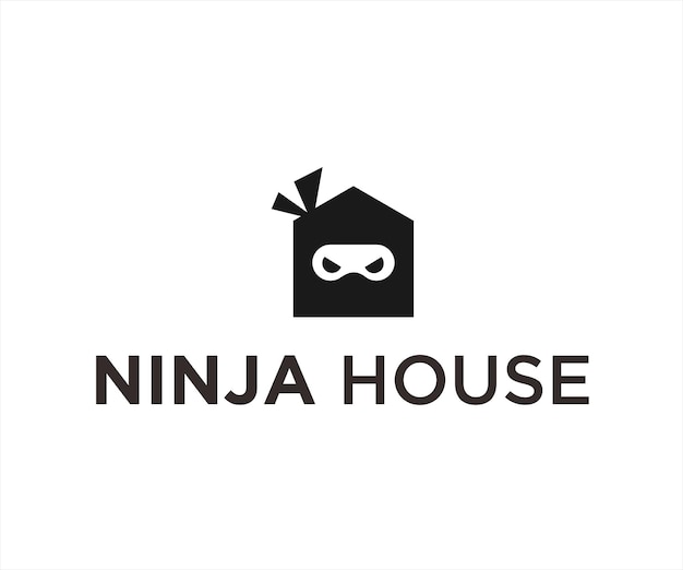 ninja huis logo ontwerp vectorillustratie