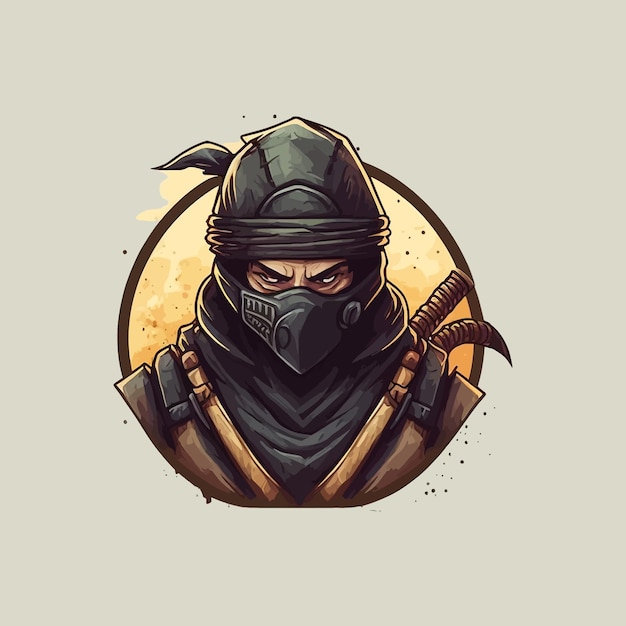 Ninja-illustratie, esports-mascotte, gaming-logo