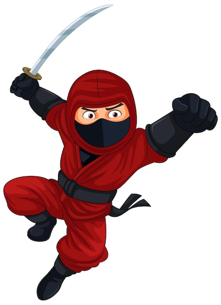 Ninja Jumping and Brandishing Sword