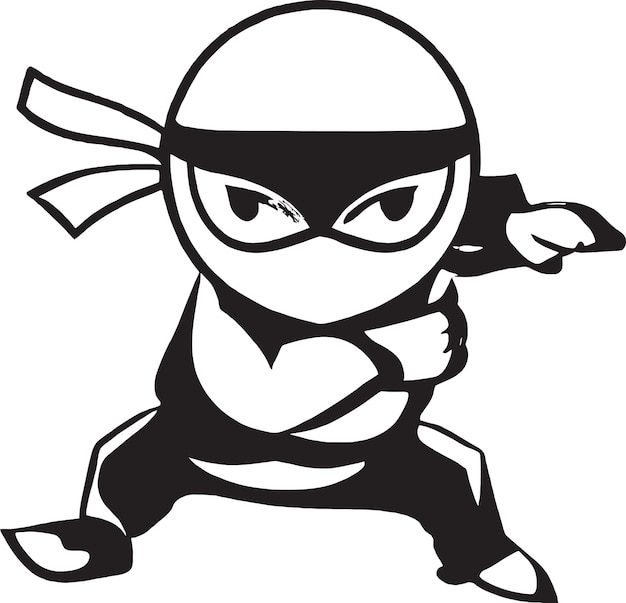 Vettore ninja jumping vector icon design grafica