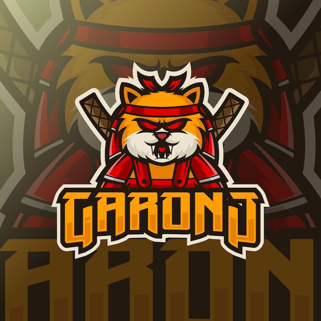 Ninja kat logo sjabloon