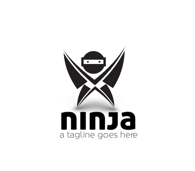 Логотип ниндзя фирменный стиль корпоративный векторный дизайн шаблона