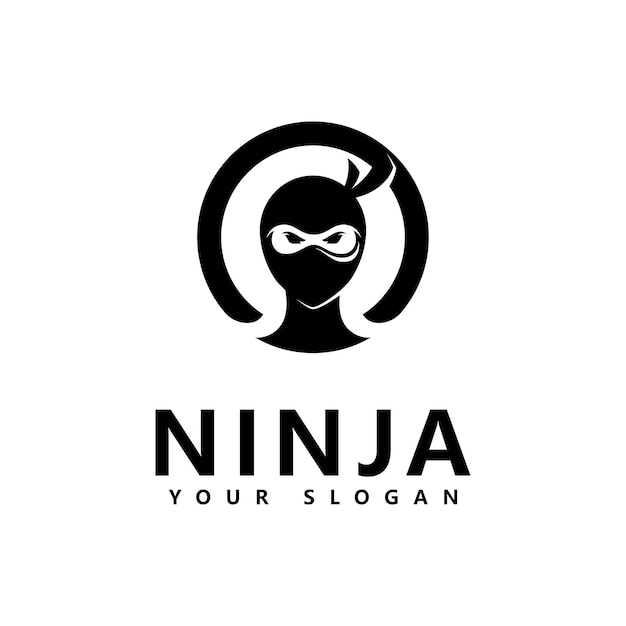 Illustrazione di vettore dell'icona del logo ninja