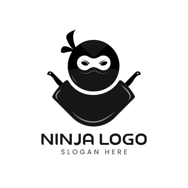 Ninja logo ontwerpsjabloon vector sjabloon