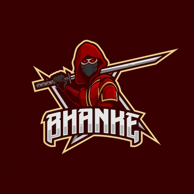 Logo esport mascotte ninja