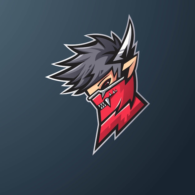 Logo della mascotte ninja per giochi, esport, youtube, streamer e twitch