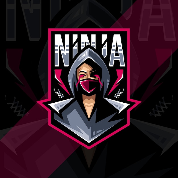 Vector ninja mascot logo esport design