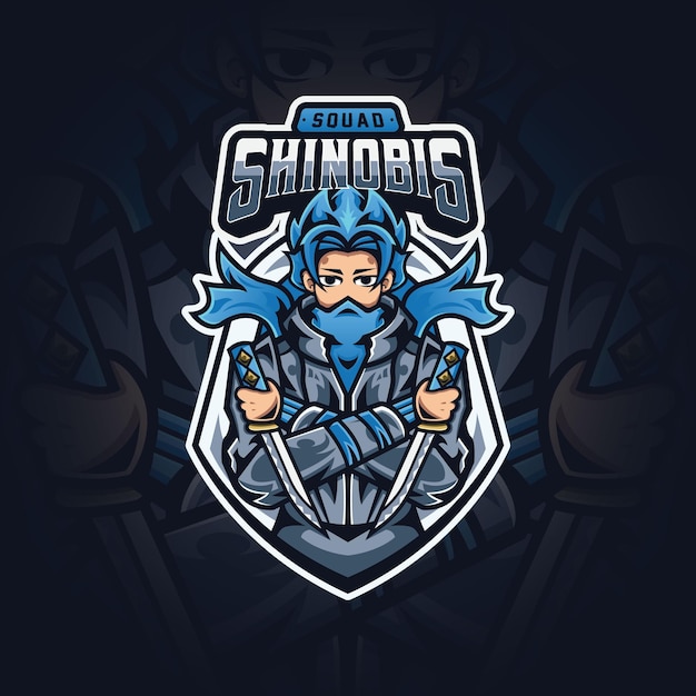 Ninja Mascot Logo-spel voor sport- en esport-team