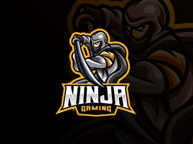 Ninja mascot sport logo design