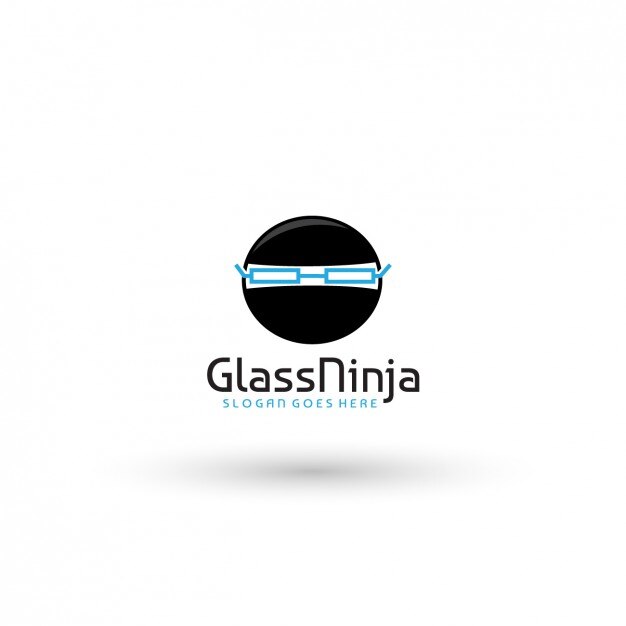 Ninja met glazen template logo