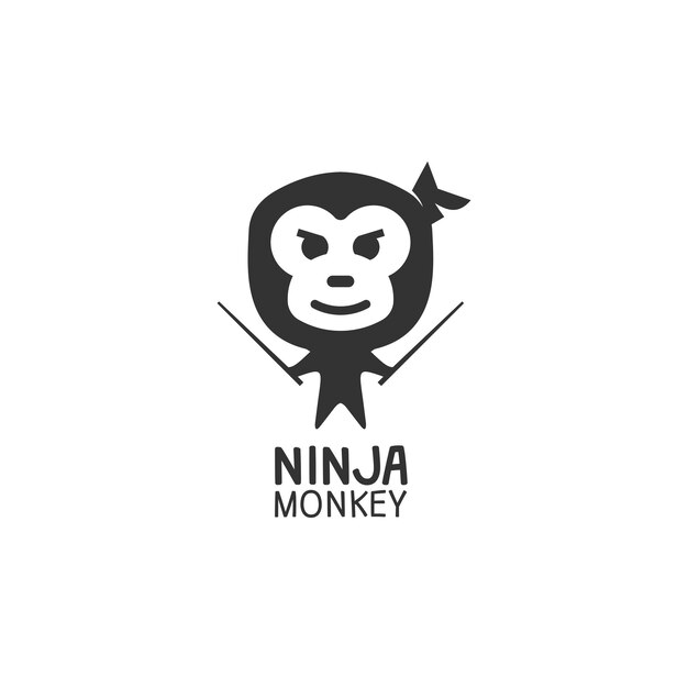 Vector ninja monkey logo