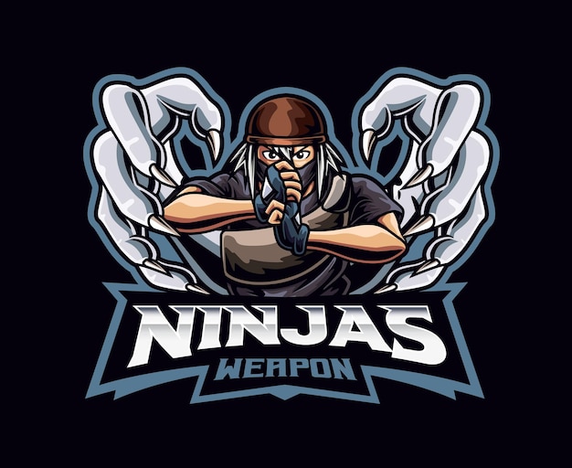 Ninja ninjutsu mascot logo design