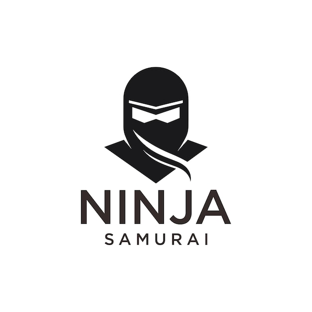 ninja samurai logo vector illustration