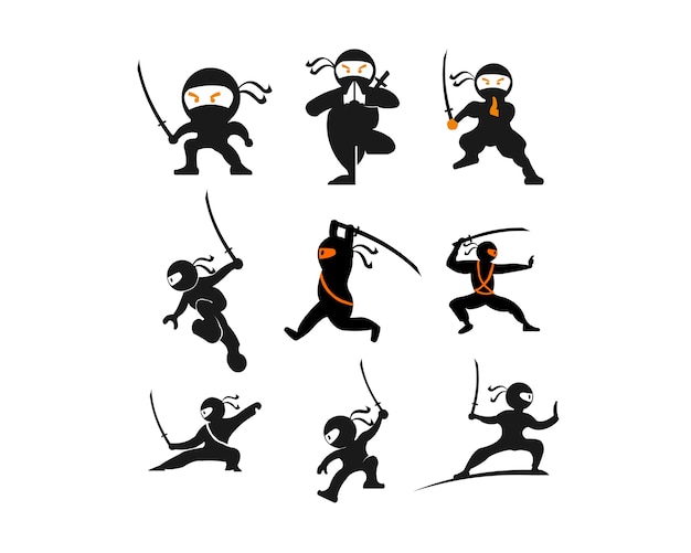 Vector ninja samurai warrior fighter character