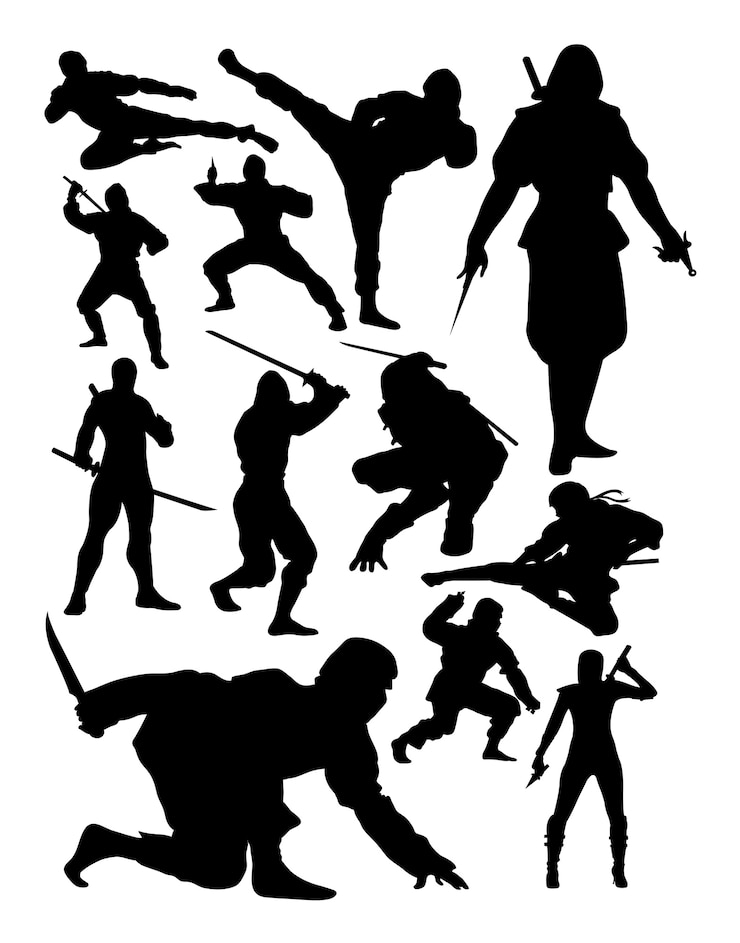 Vector ninja-silhouet