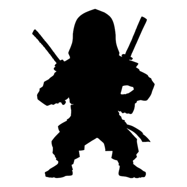 Ninja Silhouette on white