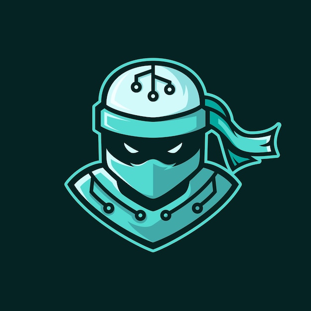 Logo della tecnologia ninja per il logo di gioco e il logo della tecnologia