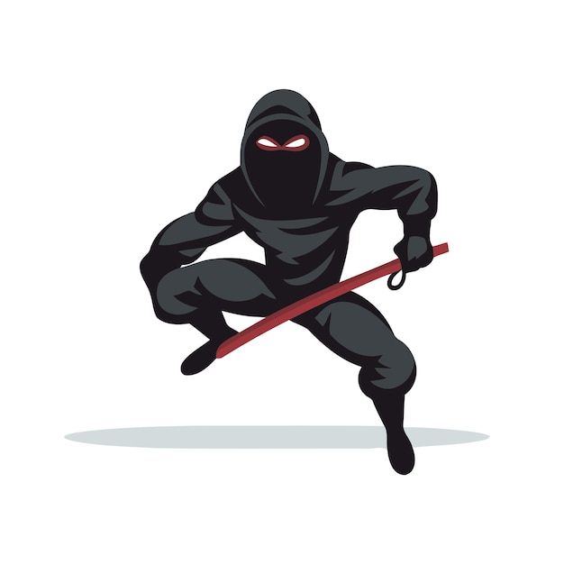 Illustrazione vettoriale ninja isolata su sfondo bianco illustrazione vettoriale ninja cartoon