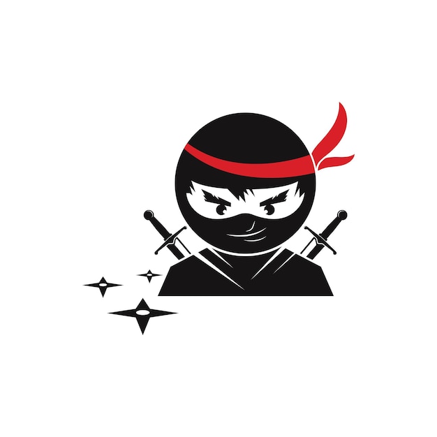 Ninja vector pictogram illustratie ontwerpsjabloon