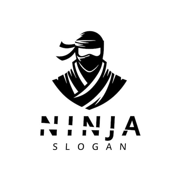 ninja warrior logo simple black ninja icon illustration design