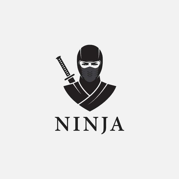 Vector ninja warrior mascot logo vector vector illustration