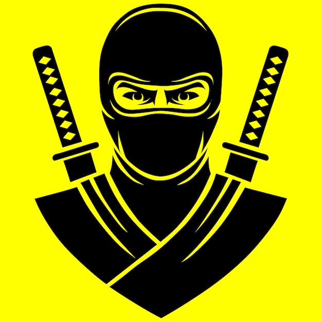 Vector ninja warrior vector drawing sketch design