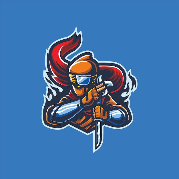 Ninja with gun esport logo mascot vector