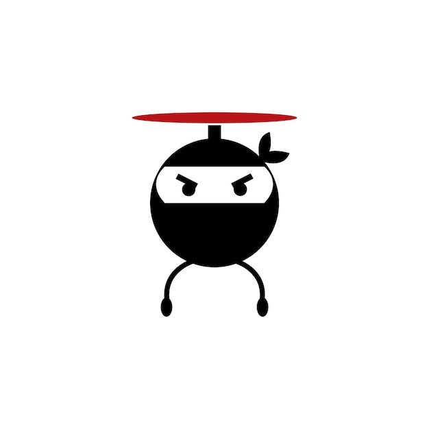 A ninja with a red hat on.