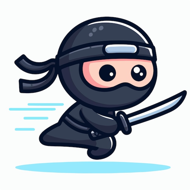 Vector a ninja with a sword in his hand and the word ninja on it