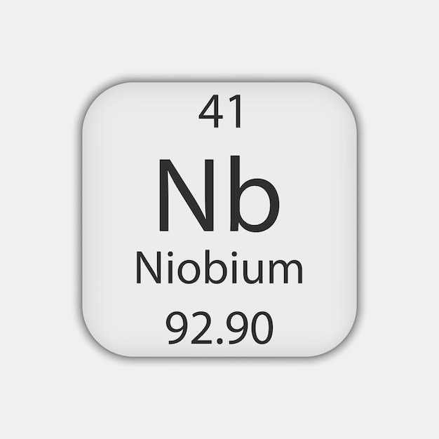 Niobium-symbool Scheikundig element van het periodiek systeem Vectorillustratie