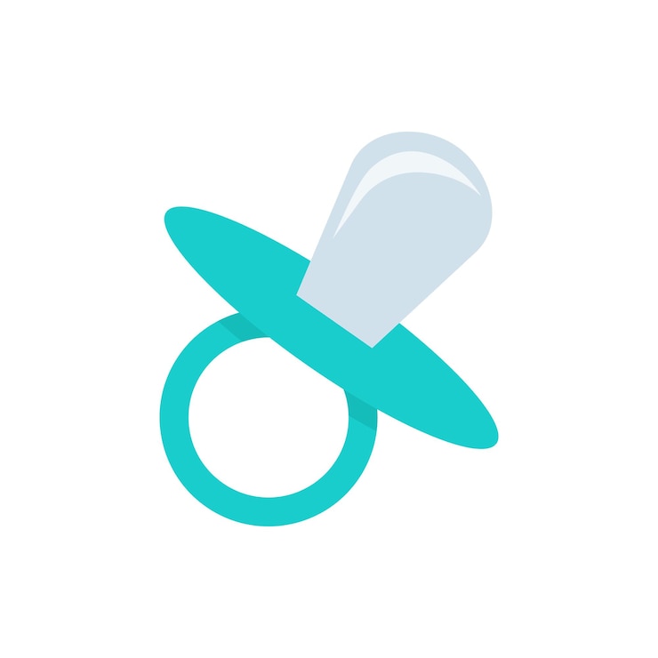 Vector nipple pacifier in flat design vector cartoon illustration
