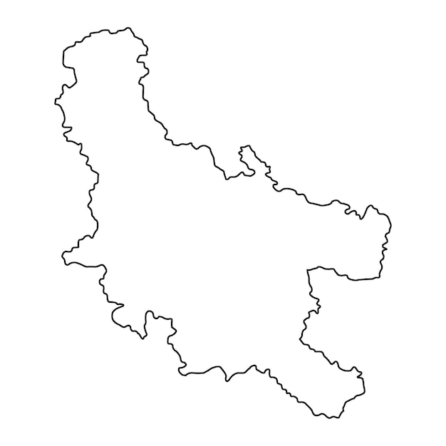 セルビアのニシャヴァ地区地図行政区ベクトル図