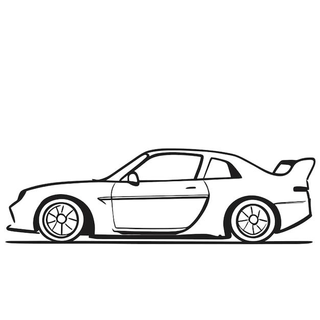 nissan gtr r34 vector illustration doodle line art