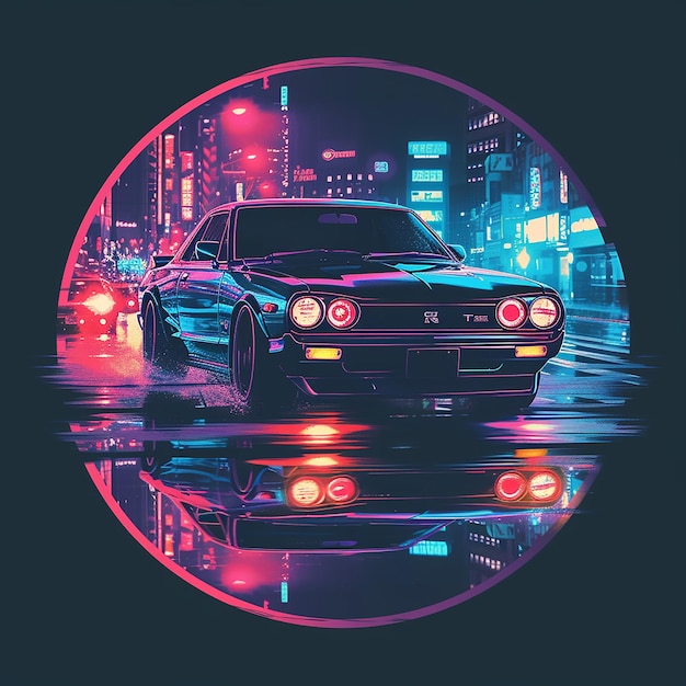 Nissan Skyline in a circle tshirtdesign