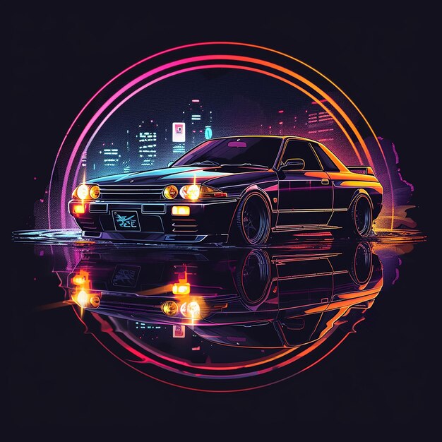 Nissan Skyline in a circle tshirtdesign