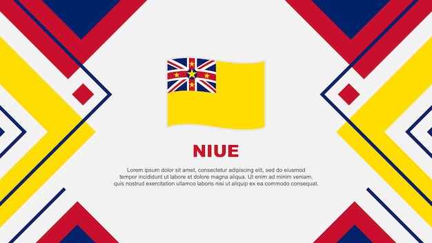 Niue Flag Abstract Background Design Template Niue Independence Day Banner Wallpaper Vector Illustration Niue Illustration