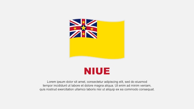 Niue Vlag Abstracte Achtergrond Ontwerpsjabloon Niue Onafhankelijkheidsdag Banner Sociale Media Vectorillustratie Niue Achtergrond